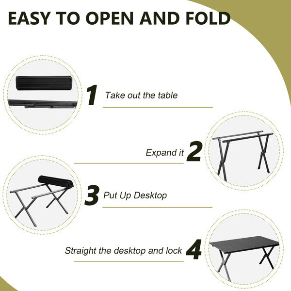 Black Camping Roll Table - Big Dog Sporting Goods