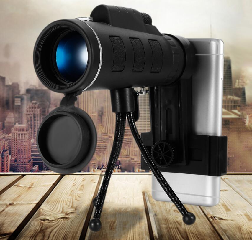 HD Night Vision Prism Scope With Compass Phone Clip Tripod - Compatible with Apple, 40X60 - Big Dog Sporting Goods