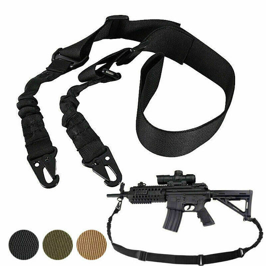 Tactical Rifle Sling Gun Shoulder Strap 2 Point Hooks - Big Dog Sporting Goods