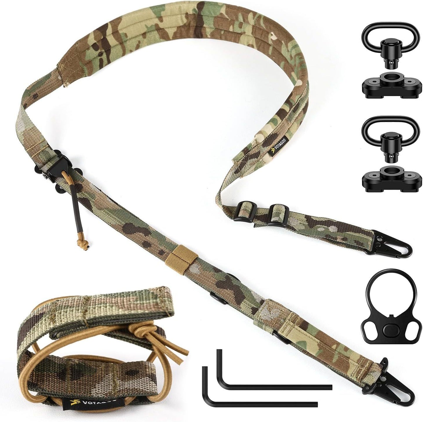 QD 2 Point Sling, Quick Adjust Gun Sling With HK Hook and Soft Shoulder Pad - Big Dog Sporting Goods