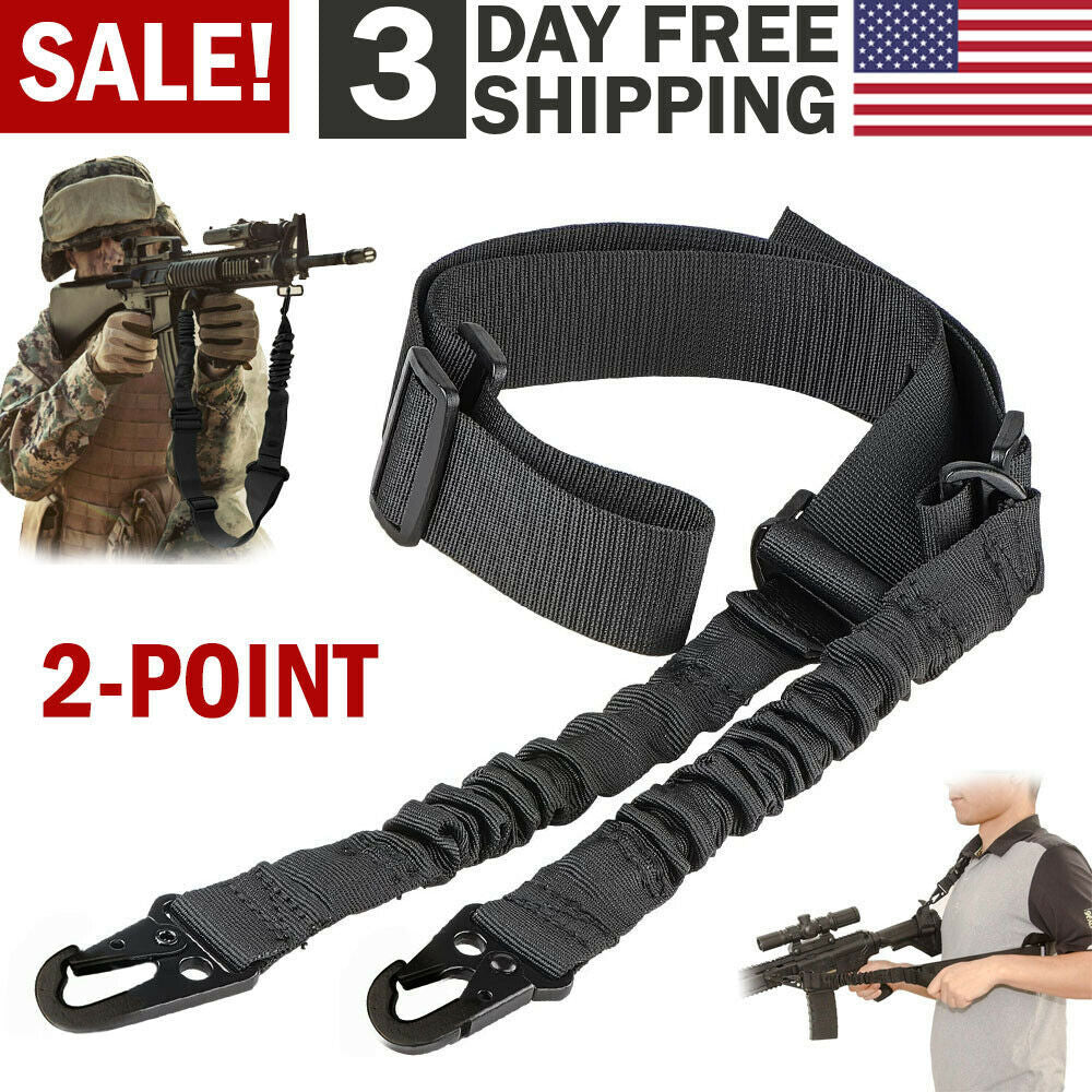 Tactical Rifle Sling Gun Shoulder Strap 2 Point Hooks - Big Dog Sporting Goods