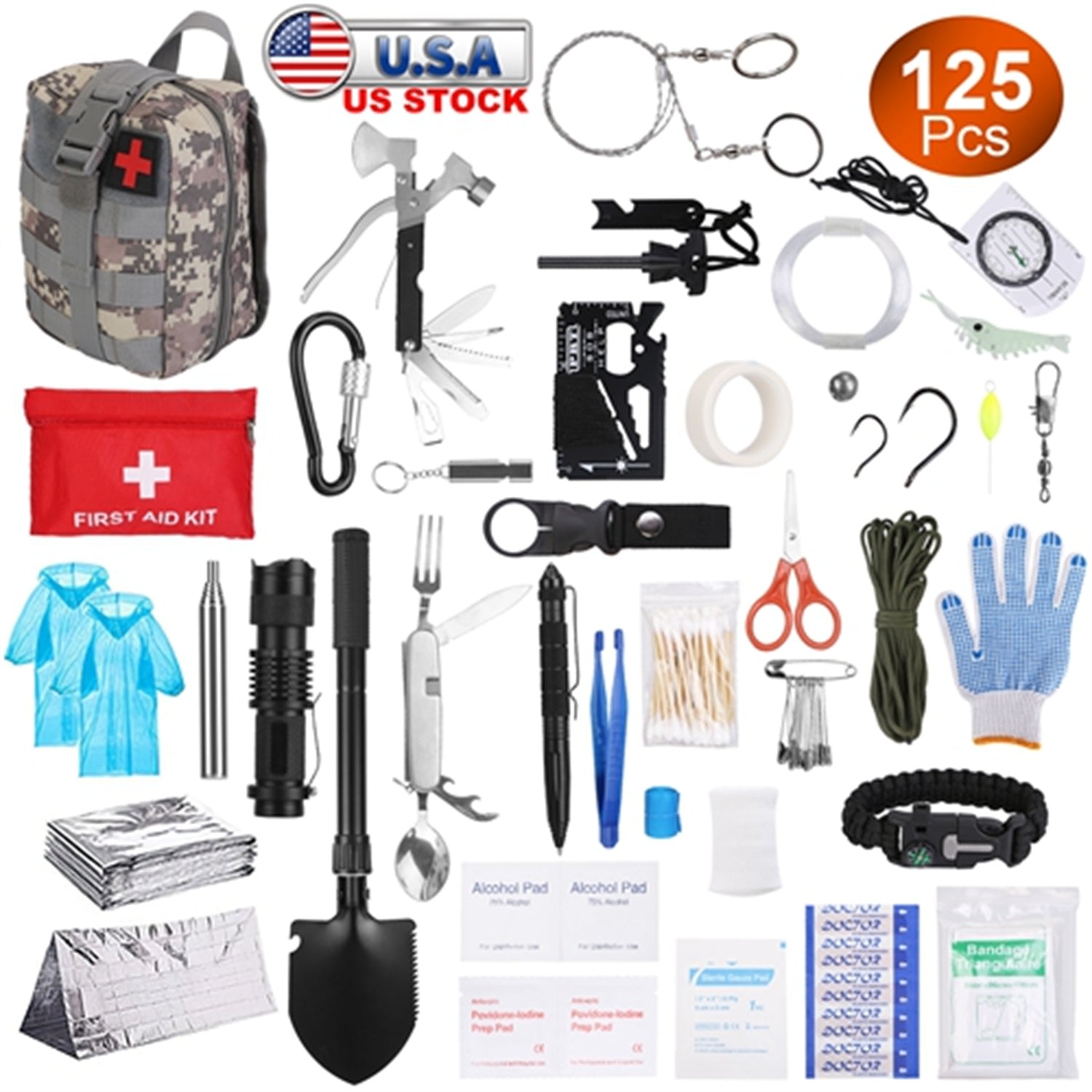 125 In 1 Survival Kit, Professional Survival Equipment - Big Dog Sporting Goods