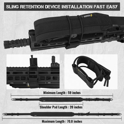 QD 2 Point Sling, Quick Adjust Gun Sling With HK Hook and Soft Shoulder Pad - Big Dog Sporting Goods